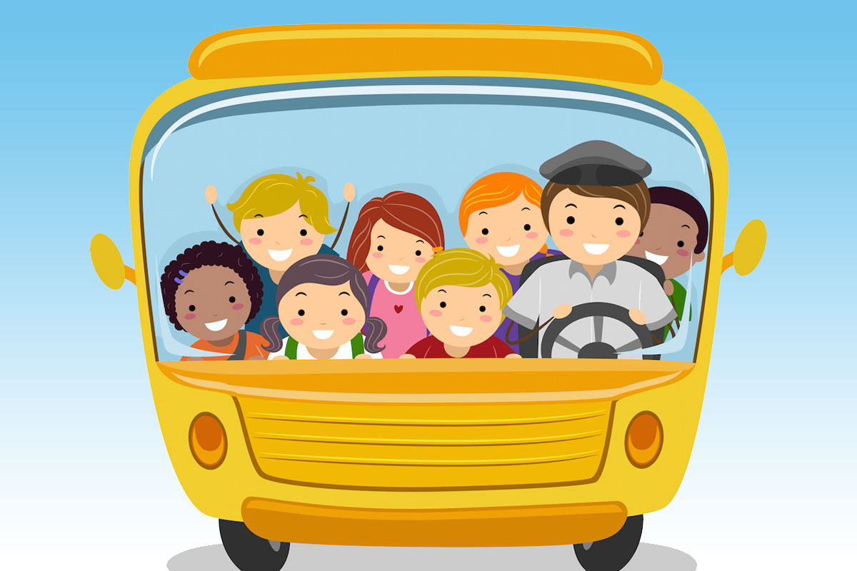 Scuolabus con bambini